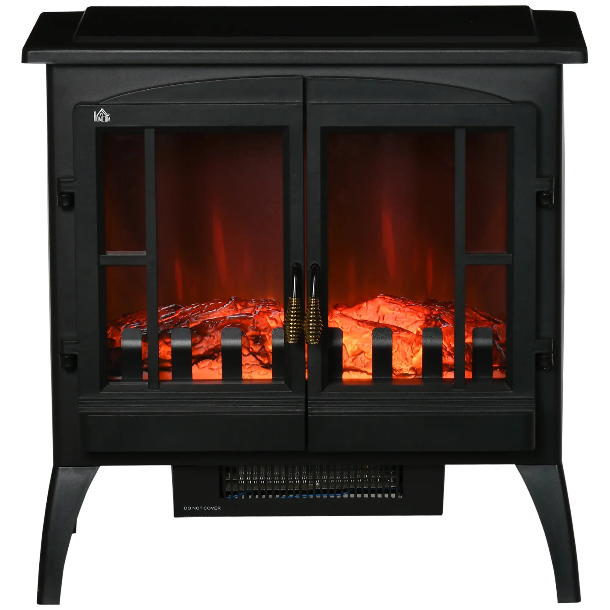 Lareira Elétrica 1000W/2000W com Luzes LED Chamas Realistas e Proteção Contra Superaquecimento para 15-20 ㎡ 60x37x60,5 cm Preto
