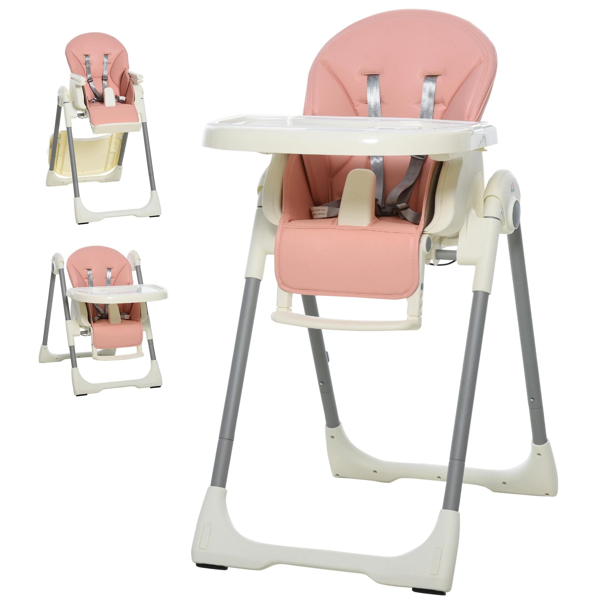 Cadeira de refeição ajustável e dobrável para bebê acima de 6 meses