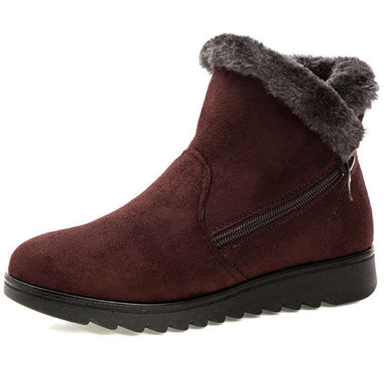 Sapatos de tecido quente para mulheres, botas de neve para idosos