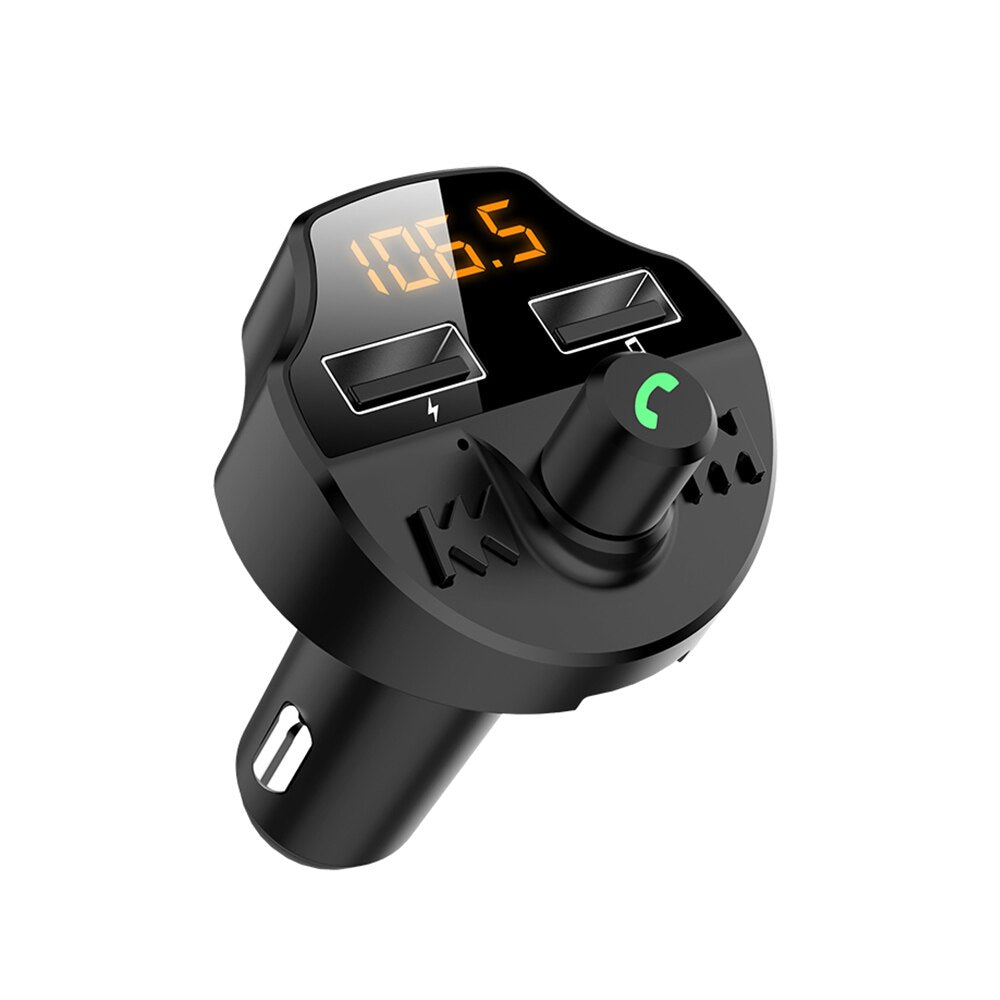 Transmissor Fm para automóvel Bluetooth 5.0 Adaptador de modulador de leitor Mp3 para automóvel Tensão da bateria Cartão TF Mãos-livres Chip inteligen