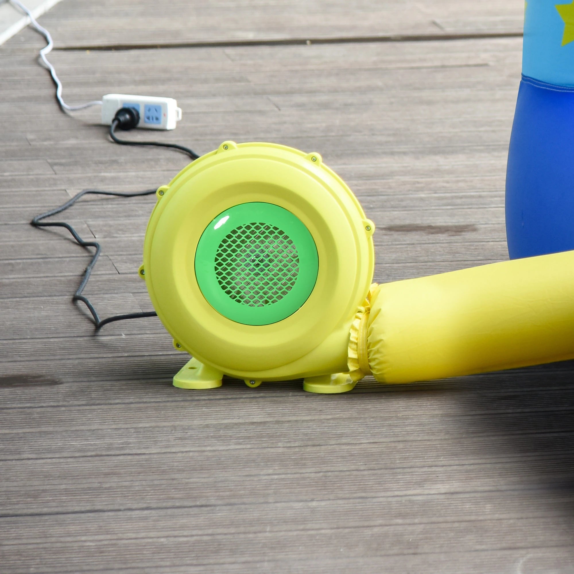 Insuflador elétrico 450W para insufláveis compacto amarelo e verde