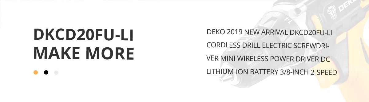 DEKO 12V 16V 20V SET1 Berbequim sem fio 2 velocidades Aparafusadora elétrica DIY Mini chave de fendas sem fio Bateria de iões de lítio DC 3/8 polegadas