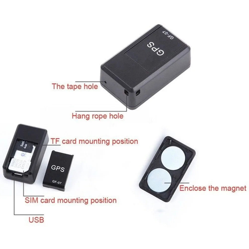 Mini GF07 GPRS Localizador GPS para automóveis Dispositivo de rastreamento anti perda com gravação Controlo por voz