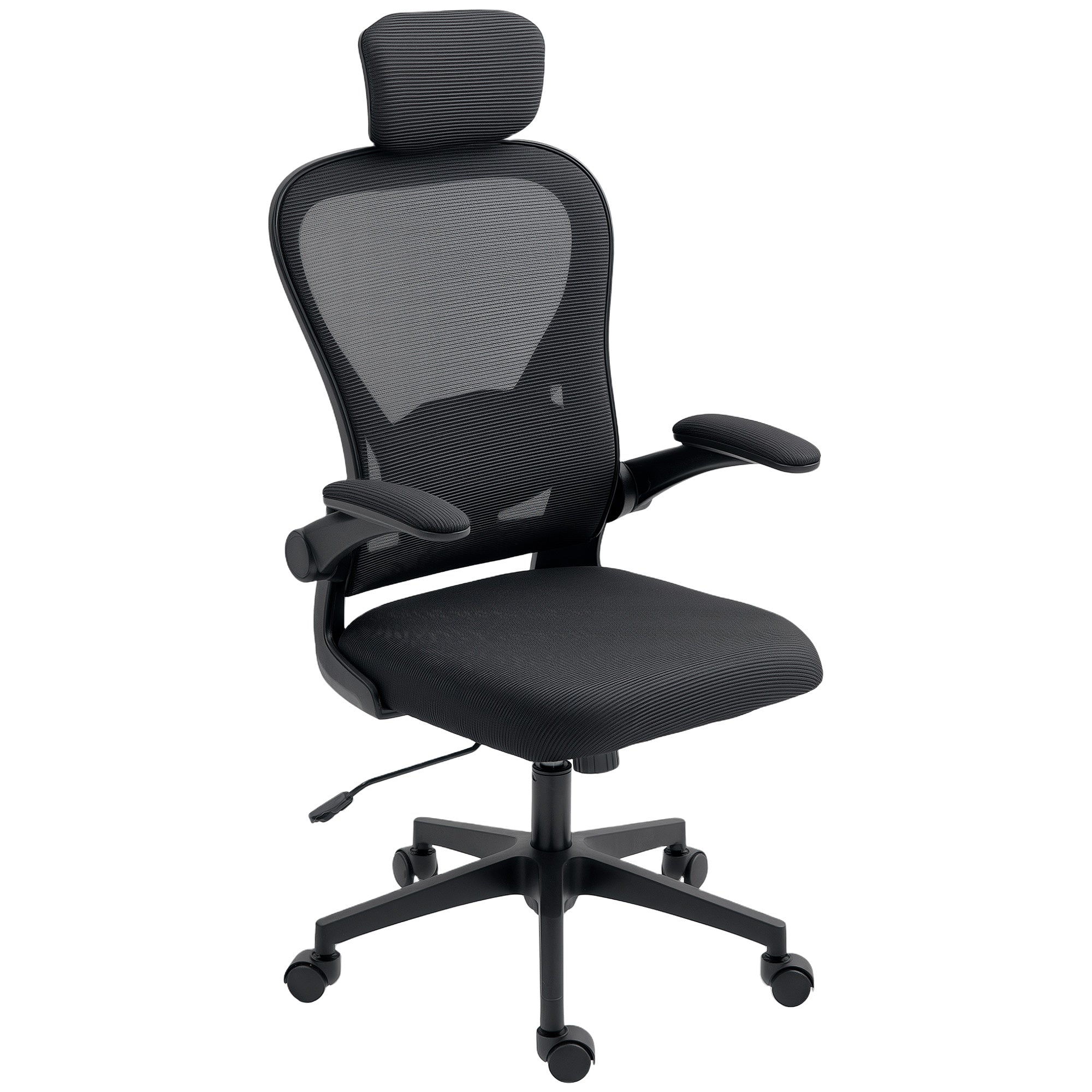 Cadeira de Escritório Giratória com Altura Ajustável Apoio para a Cabeça e Suporte Lombar Ajustáveis 58x63x115-125 cm Cinza