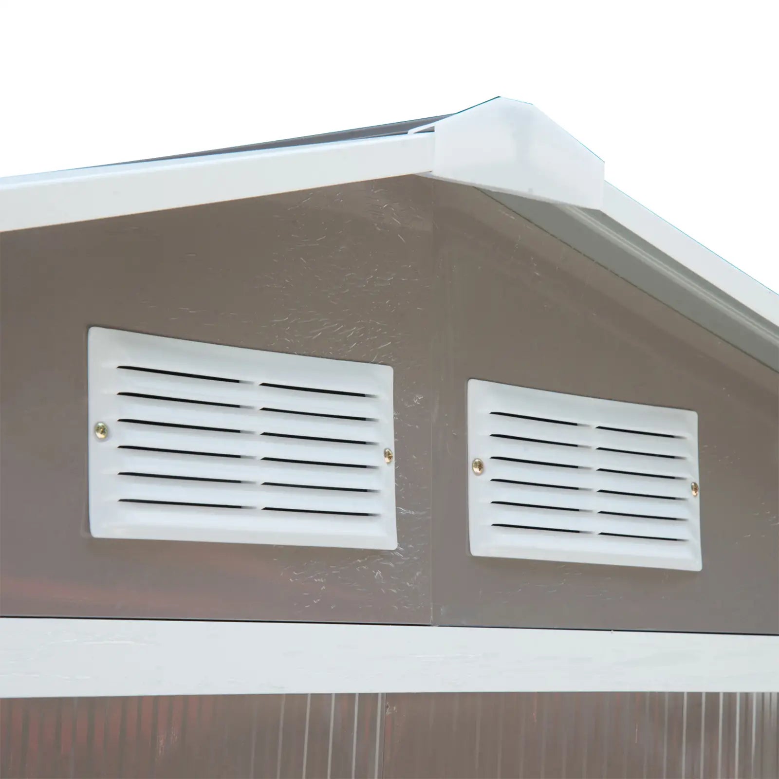 Abrigo de Jardim 213x130x185cm Abrigo de Jardim Metálico de Exterior com 2 Portas Deslizantes e 4 Janelas Cinza Claro