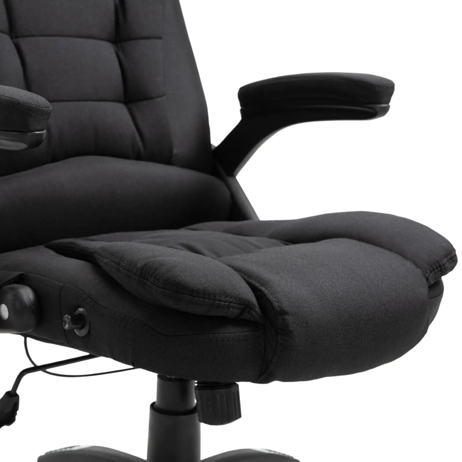 Cadeira de Escritório com 6 Pontos de Massagem Reclinável até 130° com Função de Aquecimento 68x72x110-120 cm Preto