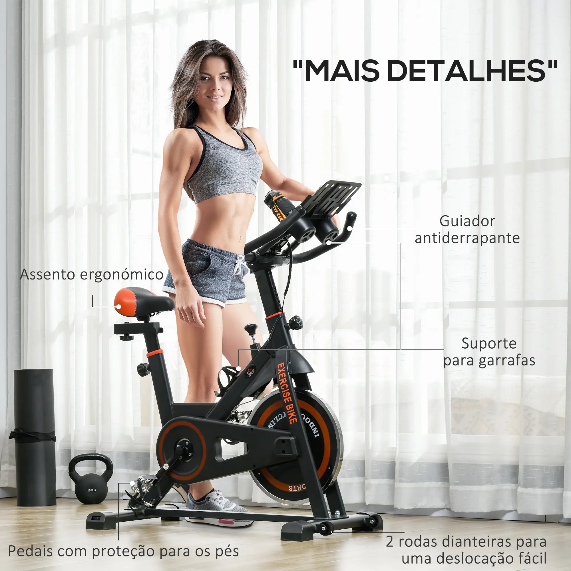 Bicicleta Estática com Resistência Ajustável Volante de Inércia de 8 kg Ecrã LCD Guiador e Assento Ajustável 103x53x100-114 cm Preto e Vermelho