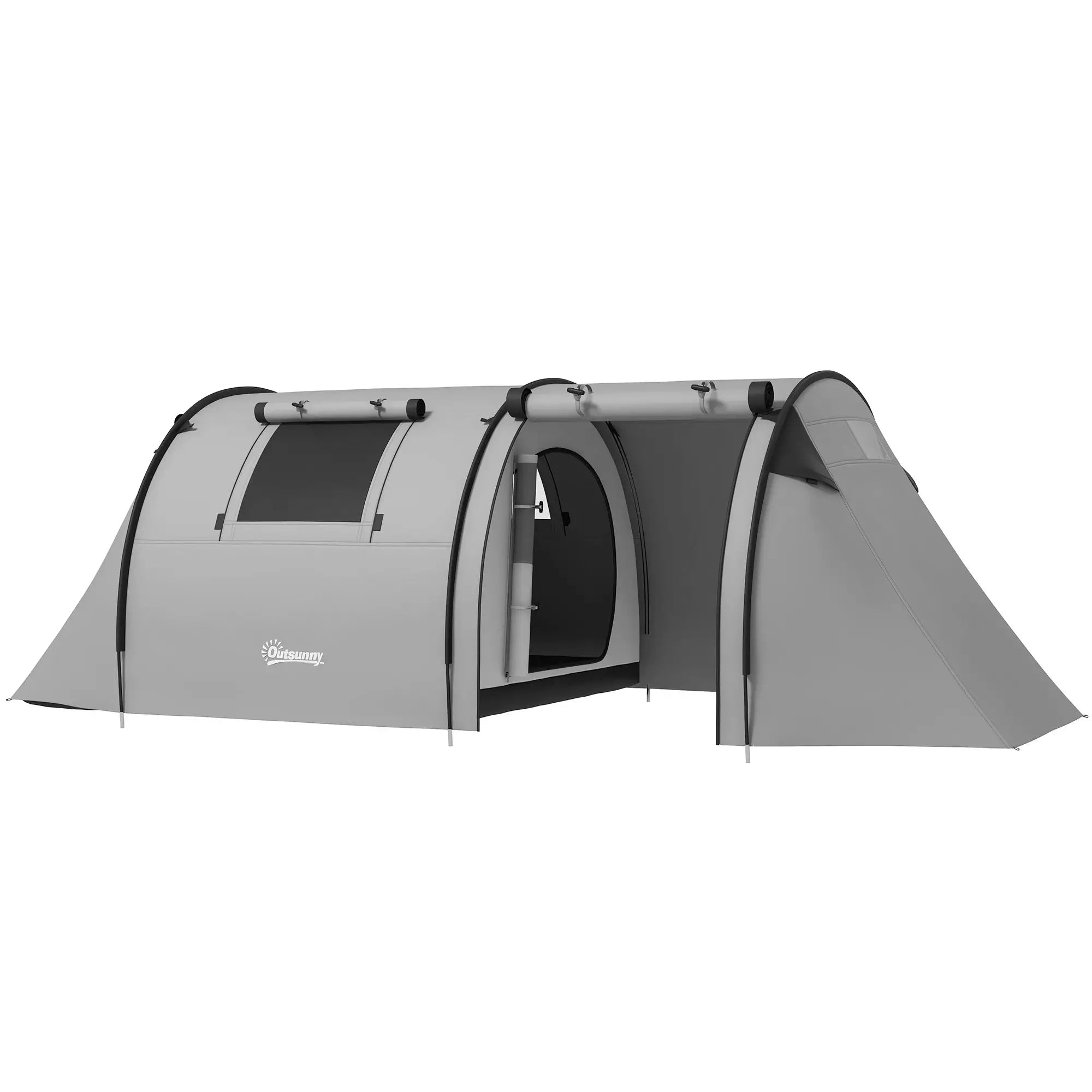 Tenda Campismo Dobrável Familiar para 3 Pessoas Impermeável Cinzento