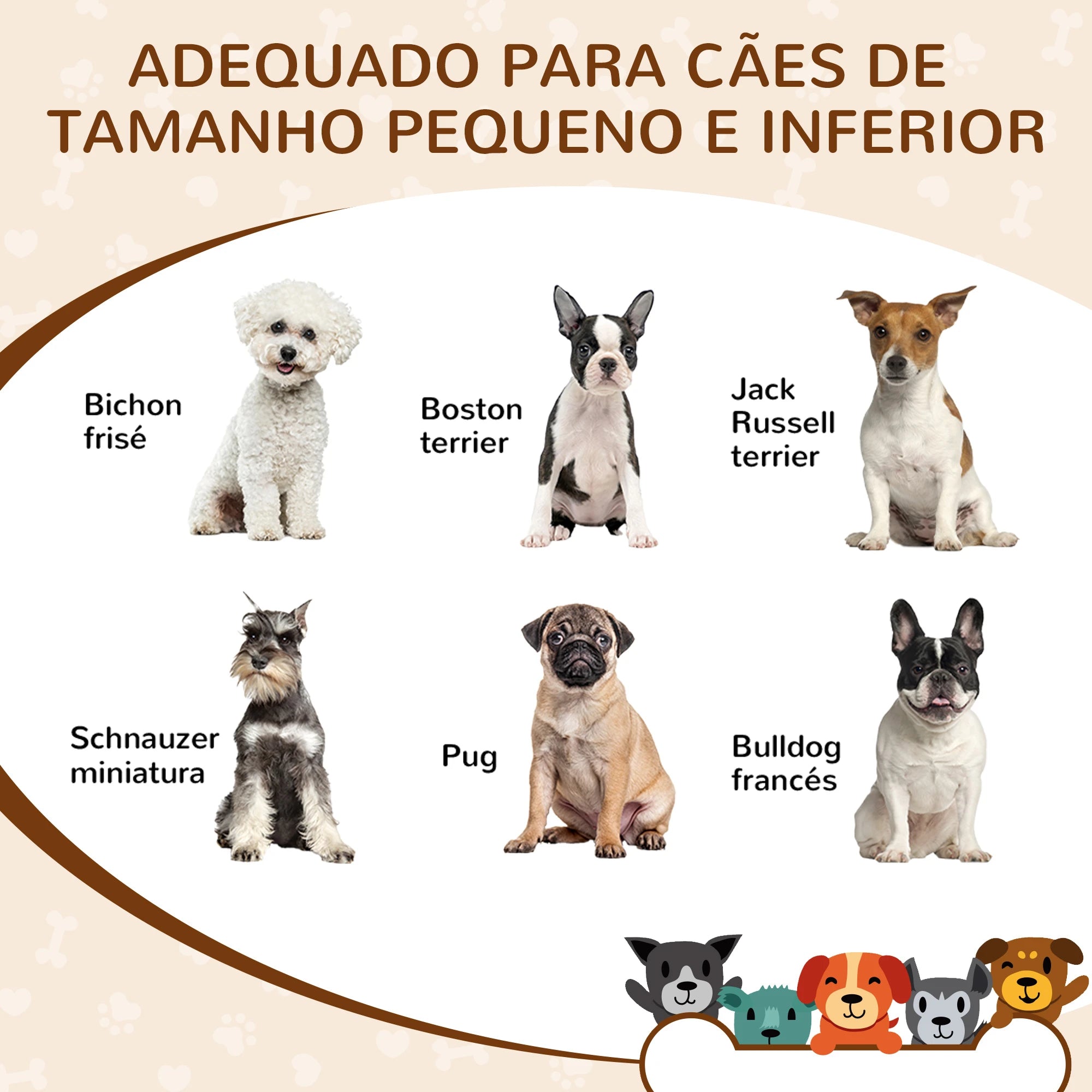 Casa de madeira para cães com porta e desenhos modernos 69x50x58,5cm