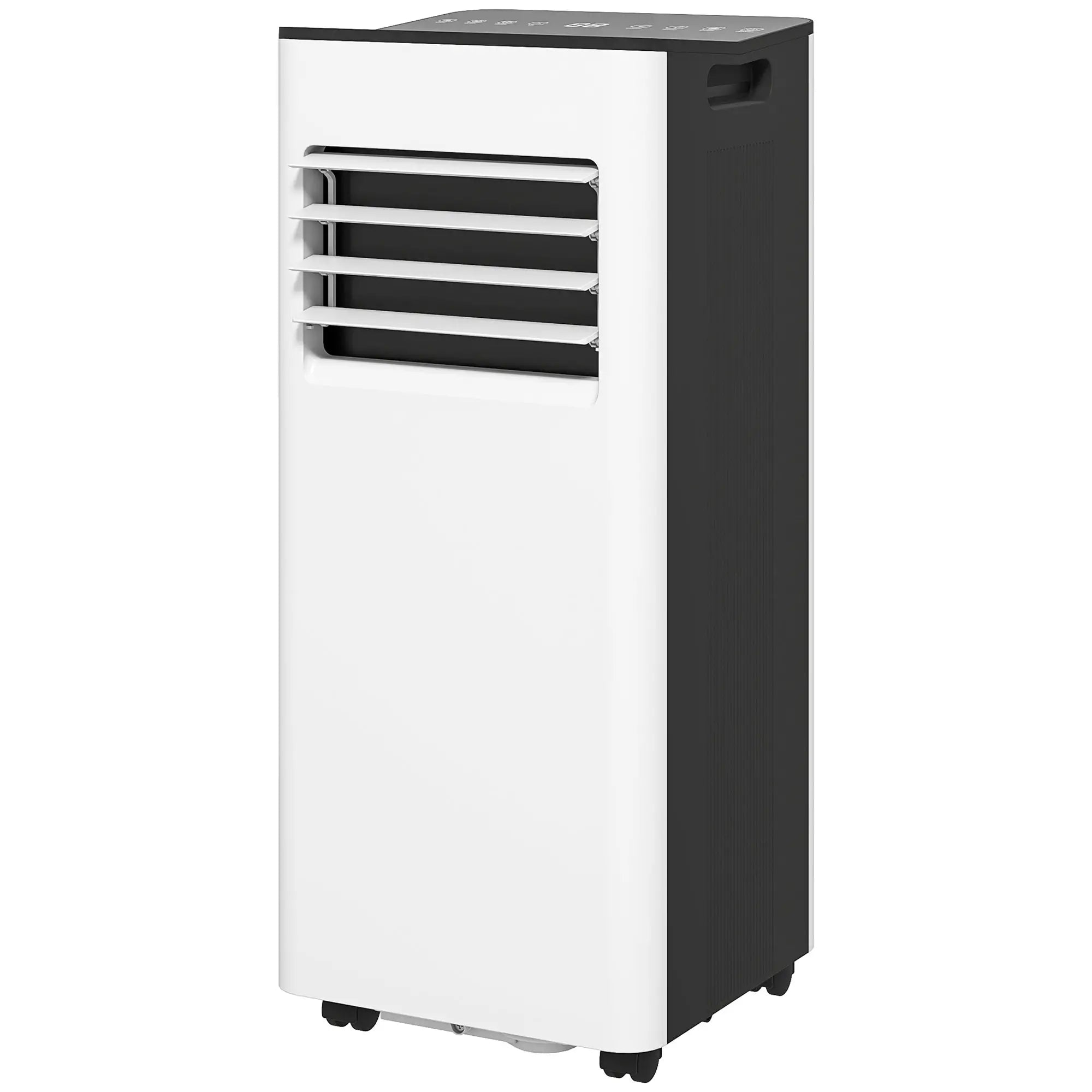 Ar Condicionado Portátil 3 em 1 9000 BTU Arrefecedor Ventoinha Desumidificador 24,1 L/Dia com 2 Velocidades 25m² Branco