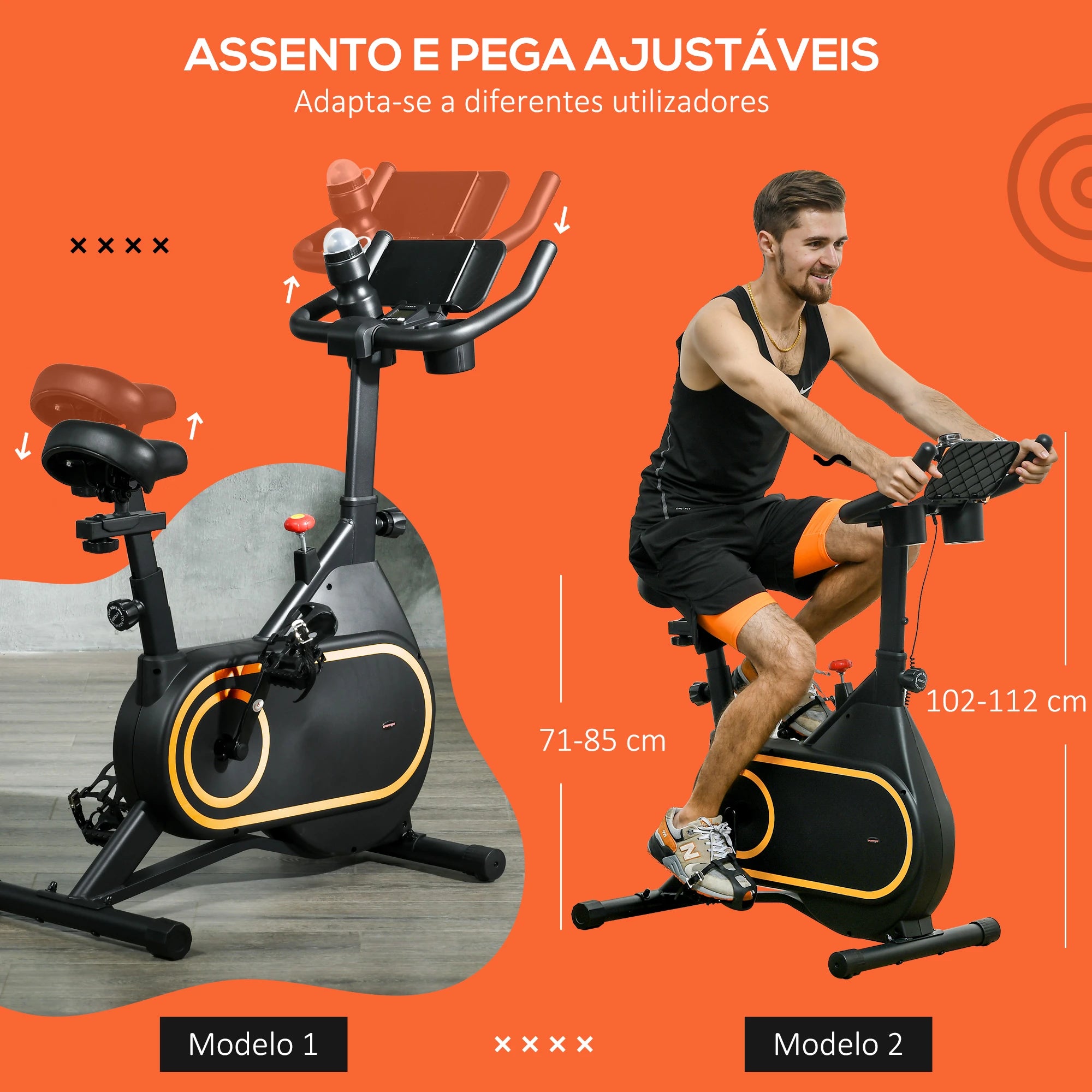 Bicicleta Estática com Resistência Ajustável e Ecrã LCD Preto