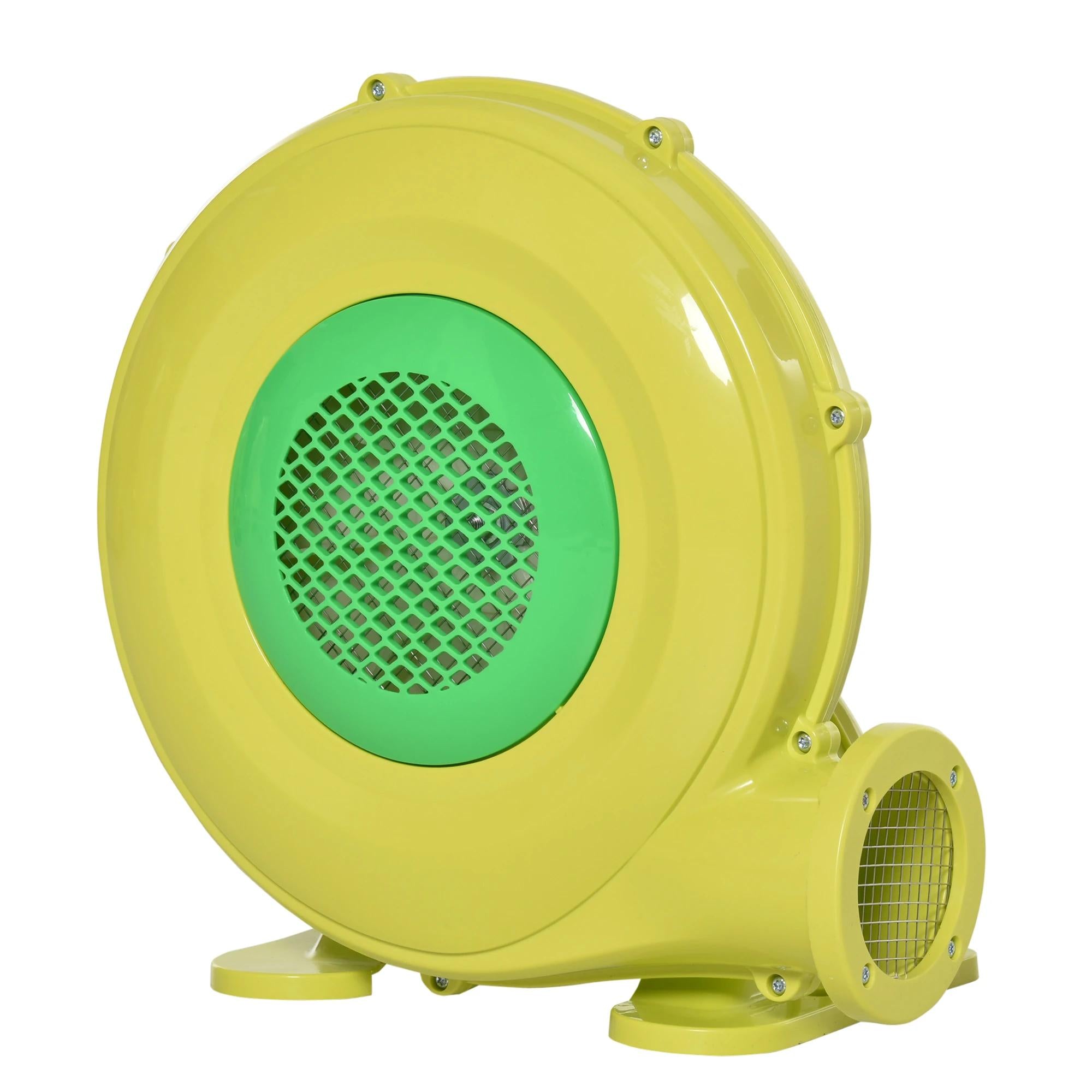 Insuflador elétrico 450W para insufláveis compacto amarelo e verde