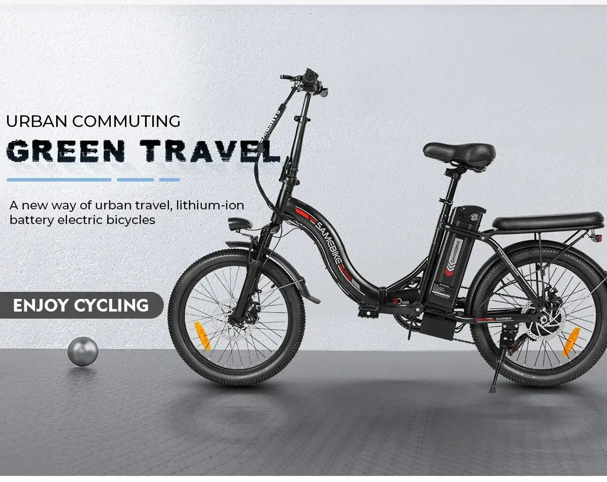 Bicicleta elétrica dobrável CY20, motor 350W, bateria de lítio removível, bicicleta elétrica para adultos, 7 velocidades, pneu de 20 polegadas, bicicleta elétrica para neveEnviar feedbac