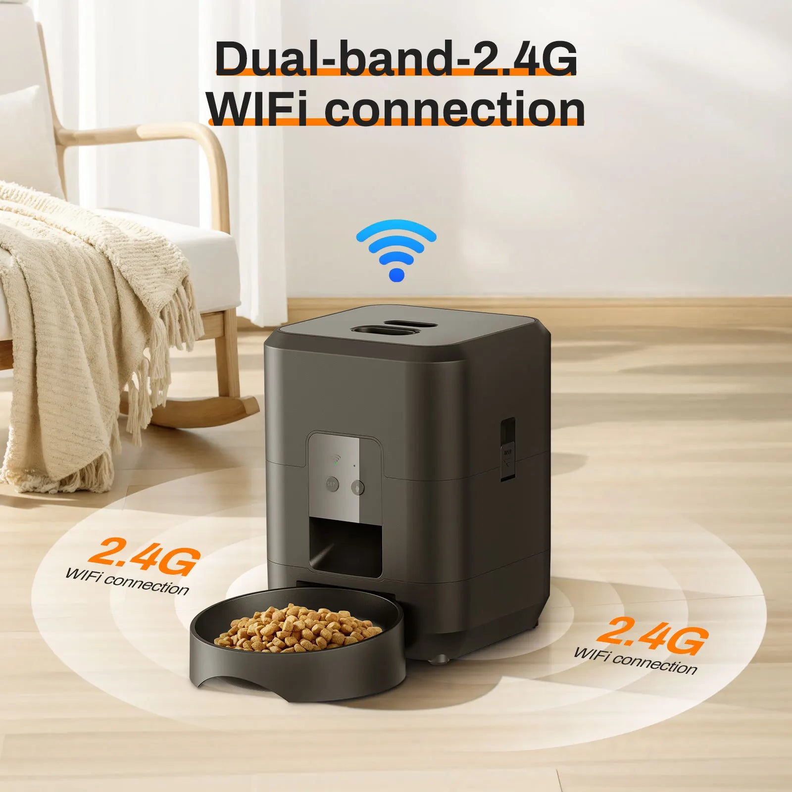 Alimentador automático para animais de estimação, alimentador para gatos e cães, máquina de alimentação lenta com dispensador automático quantitativo de comida para gatos e tigela para cães e gatos