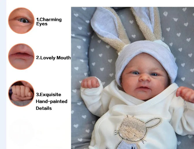 Bebé Reborn NPK 19 polegadas recém-nascido já pintado boneca acabada Elijah Awake tamanho 3D pele veias visíveis boneca de arte colecionável