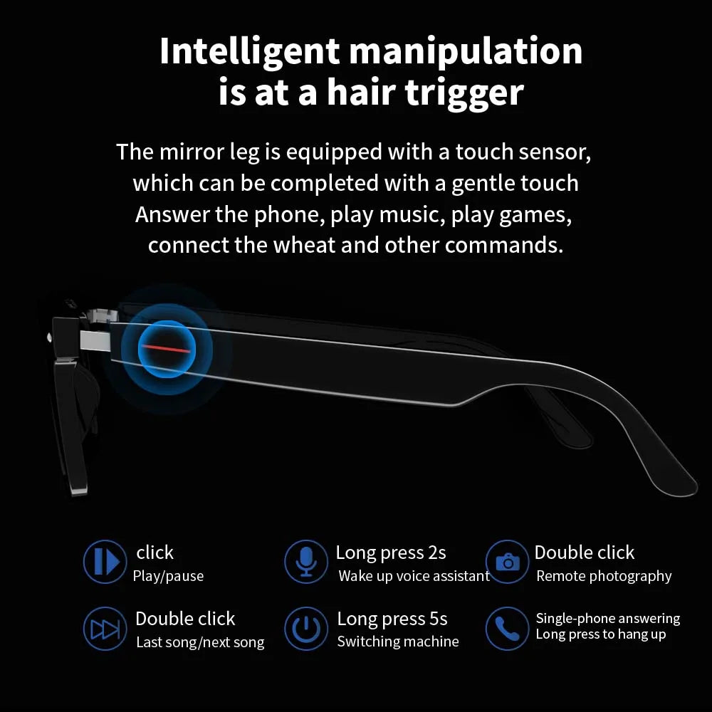 Óculos inteligentes SENBONO E13 com lentes polarizadas filtro de luz azul