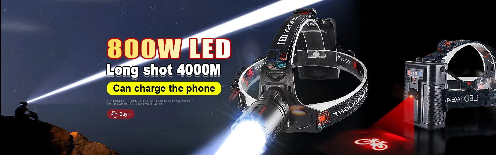 Farol LED ultra potente 350000000 Super brilhante 4000M Lanterna de cabeça recarregável Farol de caça e pesca 18650