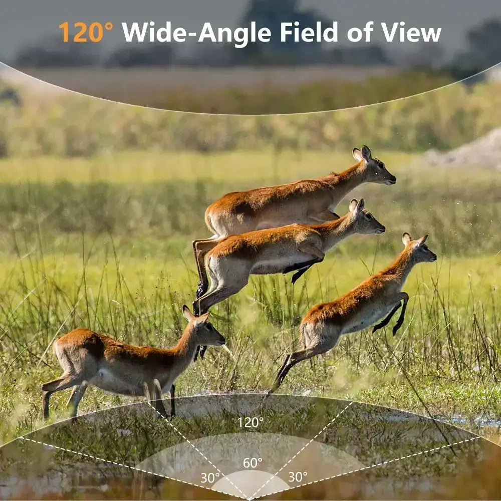 Câmara de rasto à prova de água 8K WiFi PR801W 60MP com suporte para visualização de aplicação para caça de animais ao ar livre, visão noturna e monitorização de quintas