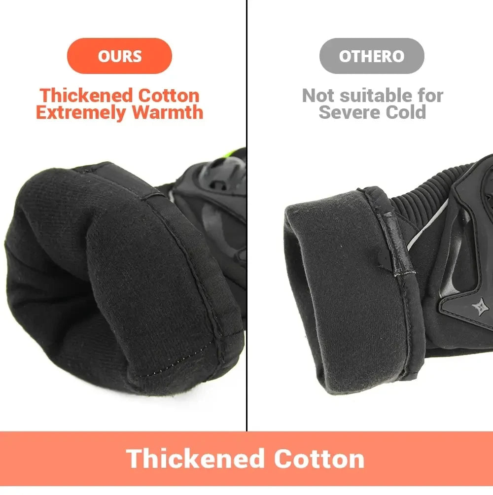 Luvas de moto impermeáveis e à prova de vento, luvas de dedo inteiro para motociclismo, ecrã táctil, luvas de motocross para o inverno