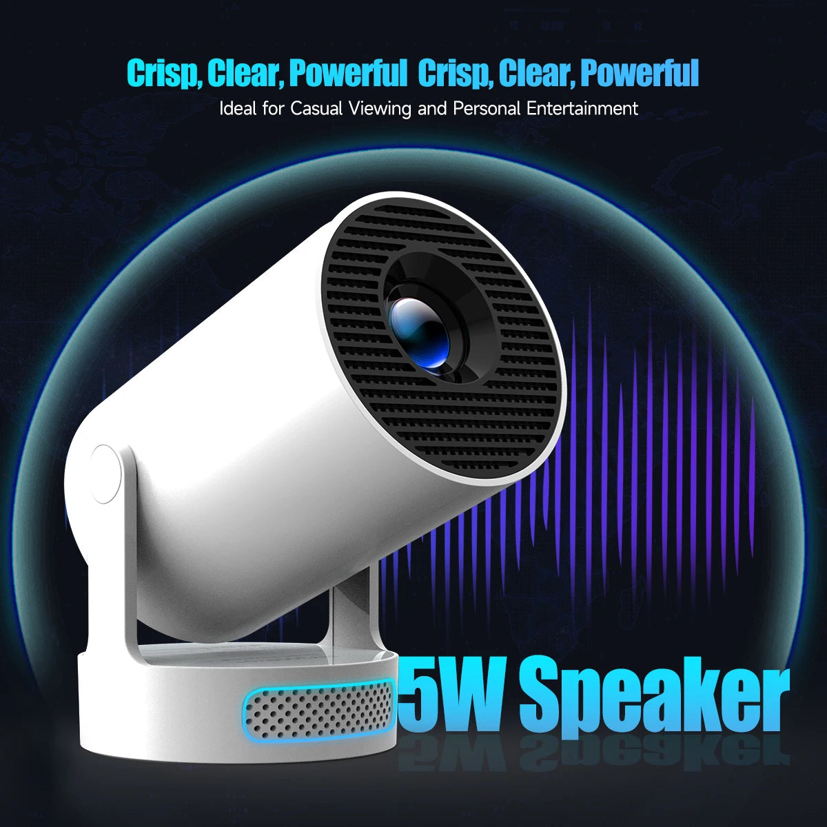 Projetor portátil Magcubic HY300 Pro+ 4K Android 11, 8000 lúmens, WiFi 6 BT5.4, cinema ao ar livre, coluna HiFi de 5 W, compatível com HD 720P