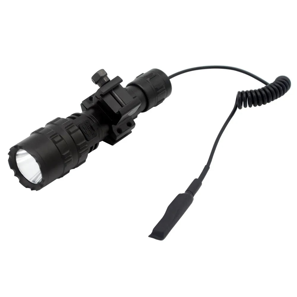Lanterna tática de caça LED recarregável por USB à prova de água, conjunto profissional de luzes noturnas para tiro