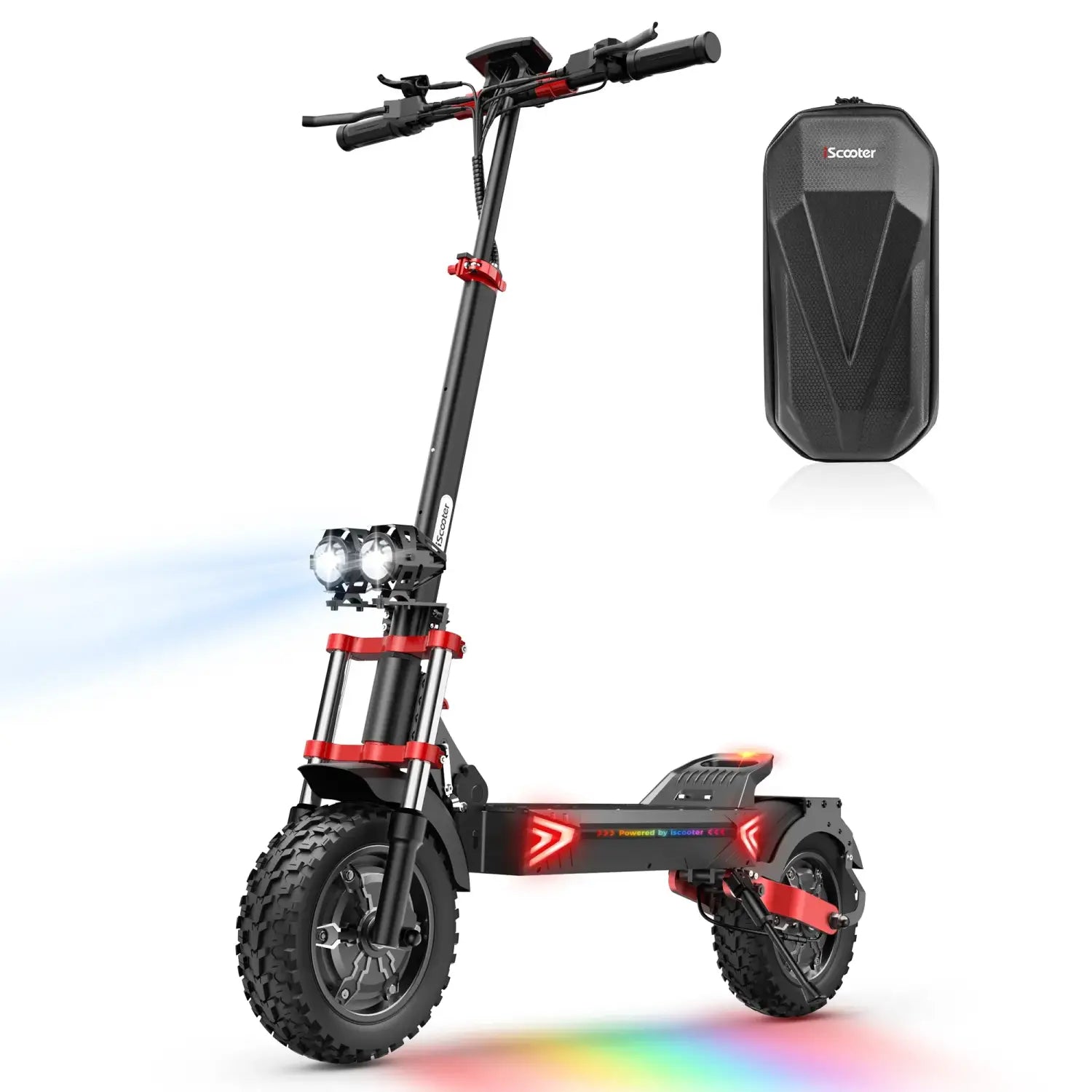 iScooter iX8 Scooter Elétrica, 2 Motores de 1200 W, Bateria de 48 V 20 AH, Pneu de 12 Polegadas, Travões de Disco Hidráulicos Duplos, Suspensão Dianteira e Traseira