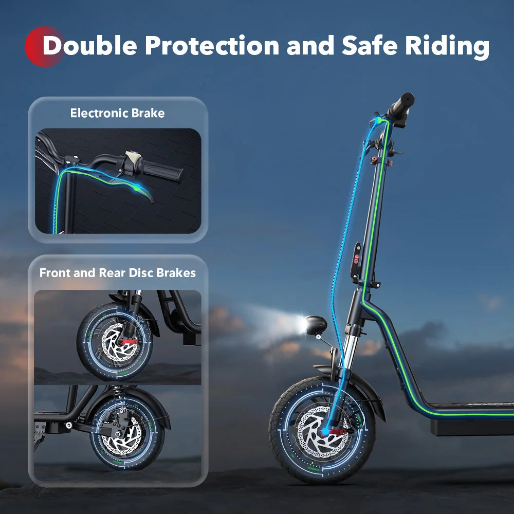iScooter i12 Scooter Elétrico 36V 35km com Assento e Cesto