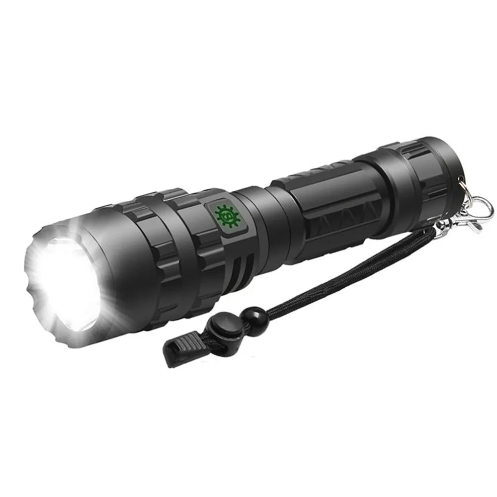 Lanterna tática de caça LED recarregável por USB à prova de água, conjunto profissional de luzes noturnas para tiro