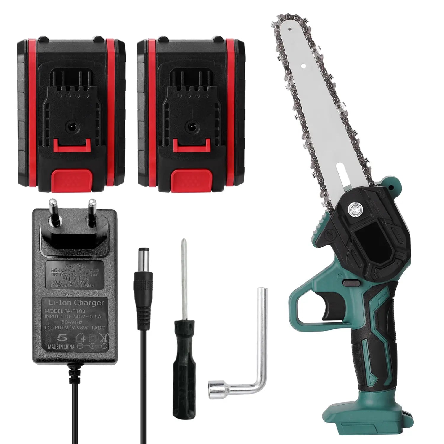 Mini serra de poda elétrica portátil 21V 1200mAh cabo ergonómico durável motosserra portátil baixo ruído para ramos de árvores pátio
