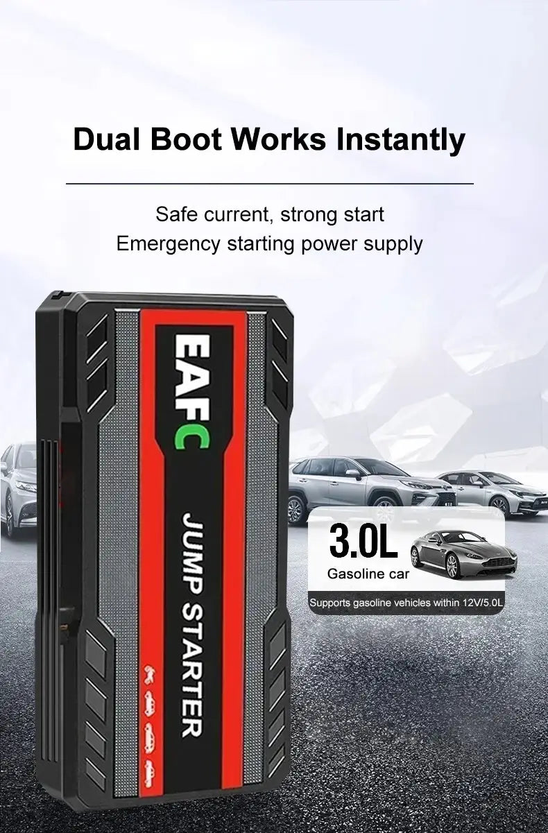 Carregador portátil para automóvel 1200A, dispositivo de arranque auxiliar para bateria de automóvel 12V, para gasolina 4.0L Diesel 2.0L