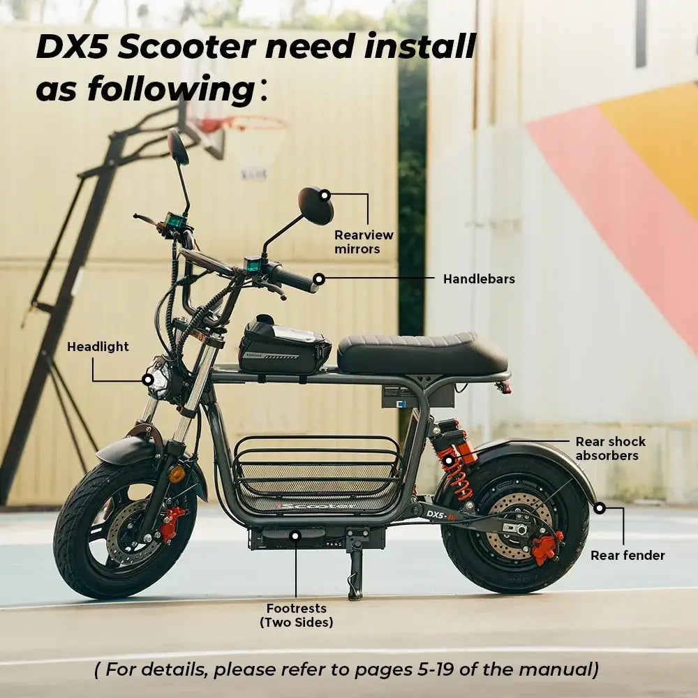 Iscooter DX5 Scooter Elétrica para Adultos 1500W 48V 15.6Ah Bateria E Scooter Pneus Insufláveis de 15 Polegadas Scooter Elétrica Urbana