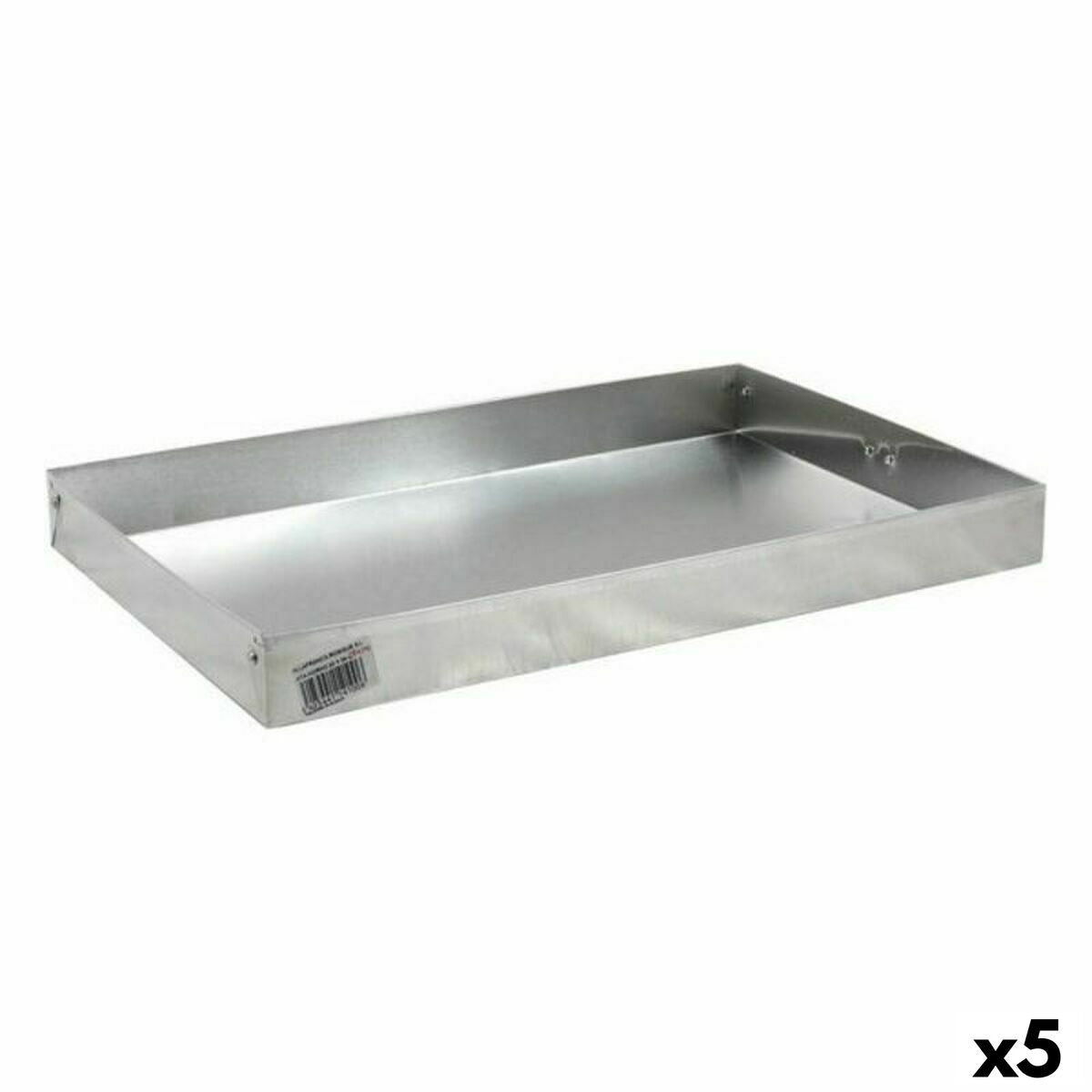 Molde Retangular VR Prateado Alumínio 34 x 22,5 x 3,5 cm (5 Unidades)