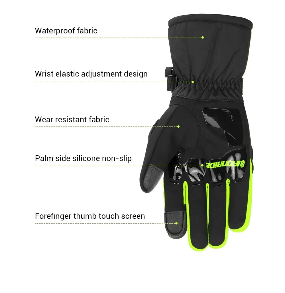 Luvas impermeáveis de moto HEROBIKER unissexo para inverno