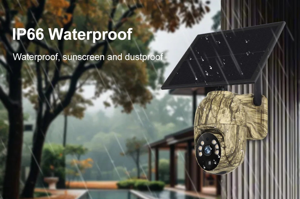 Câmara solar Ubox WiFi 4G LTE Câmara de rasto celular com painel solar Câmara de segurança Visão noturna a cores para vida selvagem ao ar livre