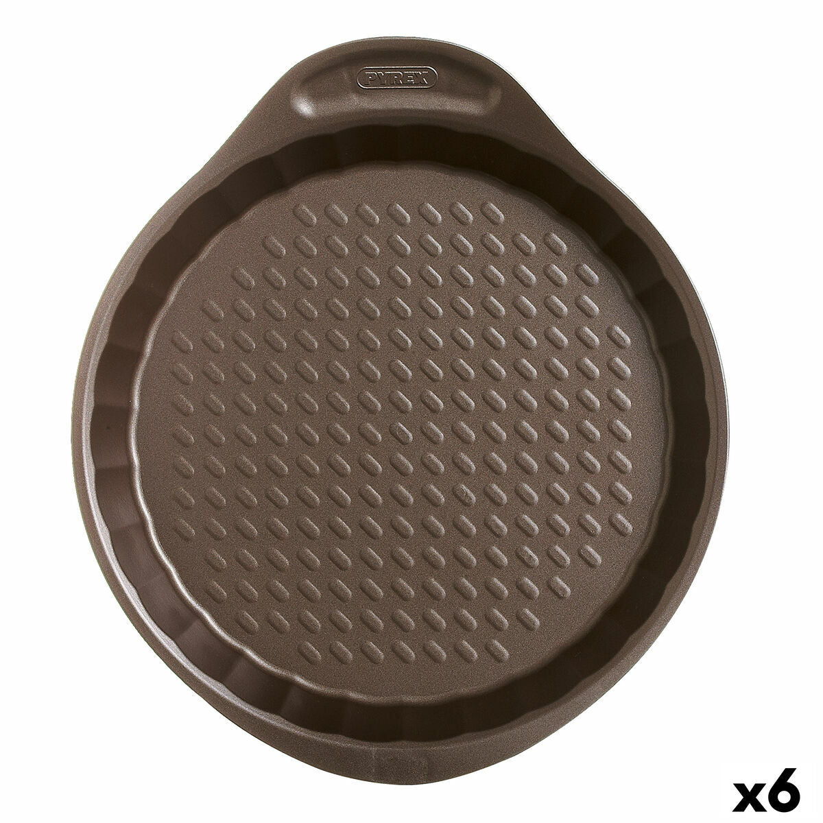 Molde para o Forno Pyrex Asimetria Redondo Preto Plano 27 x 4 cm (6 Unidades)