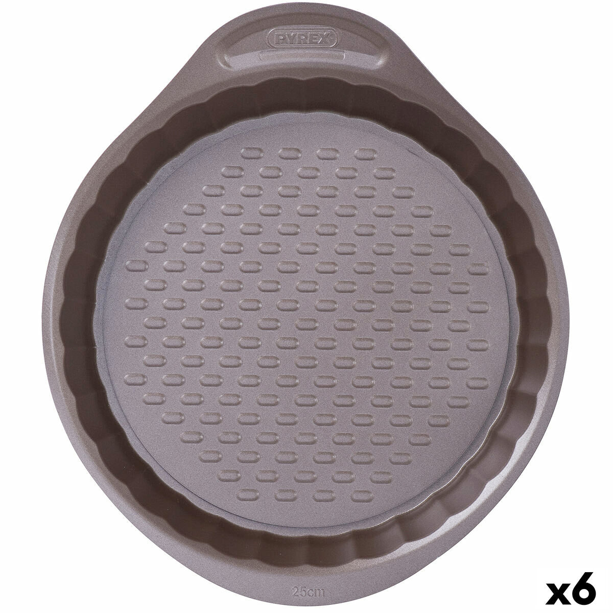 Molde para o Forno Pyrex Asimetria Redondo Preto 25 cm (6 Unidades)