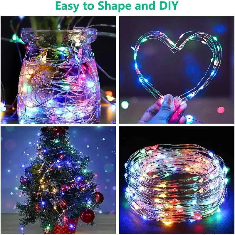 Cortina LED 3M com luzes de fadas para decoração, grinalda de Natal com 8 modos para casa, jardim, festa de Natal, ano novo, casamento