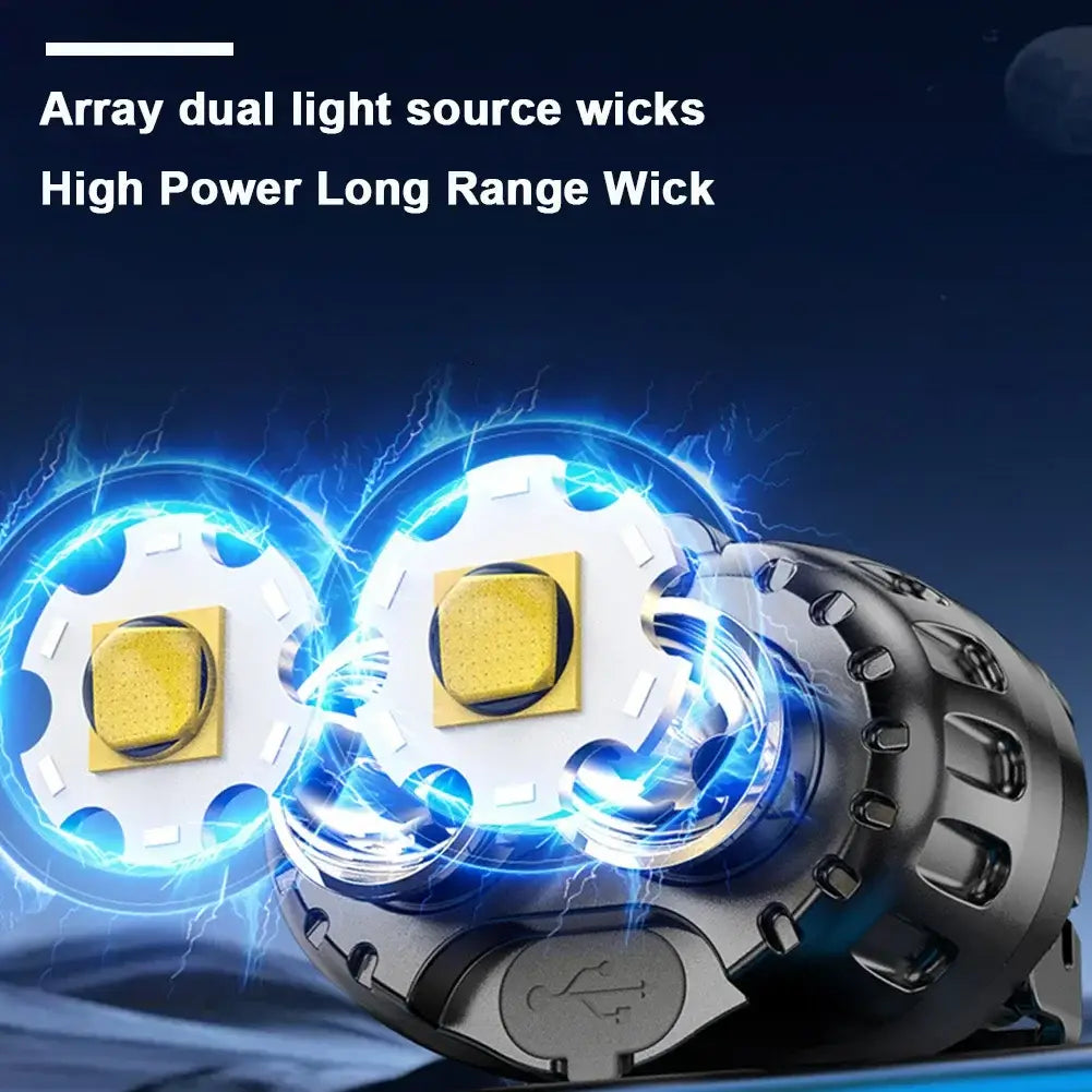 Farol LED potente IPX4 à prova de água lanterna de cabeça de emergência 250LM XPE farol LED 500mAh para pesca ao ar livre acampamento caminhada