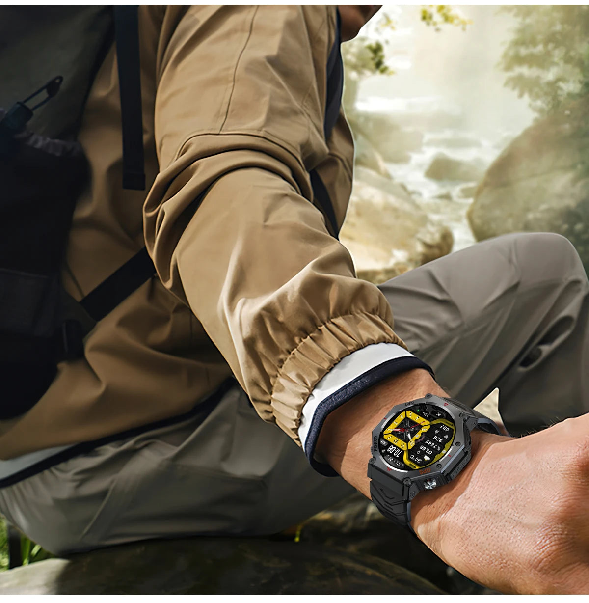 Smartwatch Militar T-Rex 3 GPS Integrado Bússola Altímetro Barométrico 10ATM IP69K À Prova D'Água AMOLED Bluetooth Chamada Relógio Inteligente