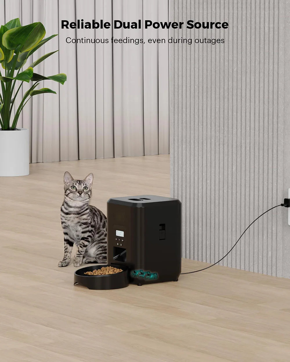 Alimentador automático para animais de estimação, alimentador para gatos e cães, máquina de alimentação lenta com dispensador automático quantitativo de comida para gatos e tigela para cães e gatos