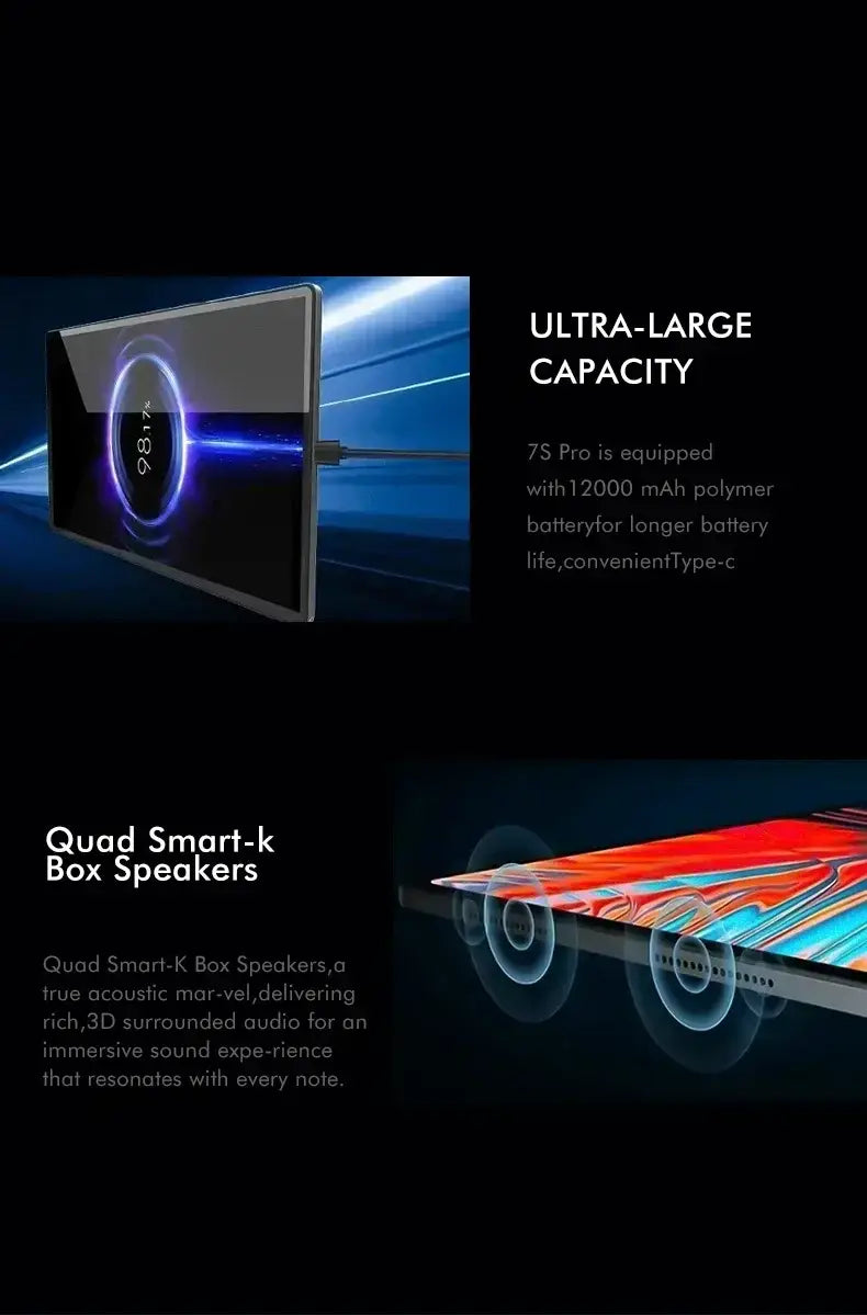 2025 Pad 7 Pro Ultra, o mais recente tablet global, novo Android 14, Snapdragon 8Gen3, ecrã de 11 polegadas com luz suave, WiFi, GPS, WPS, 5G PC