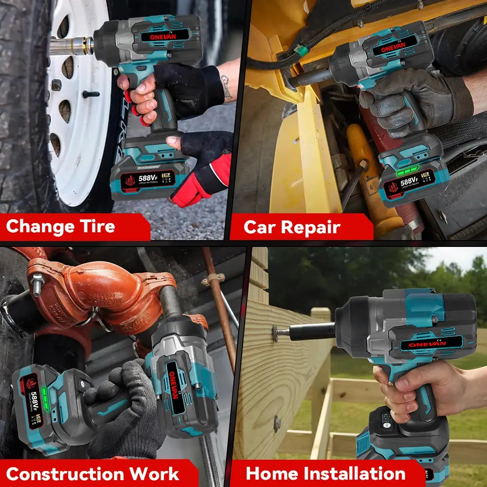Chave de impacto elétrica sem escovas ONEVAN 2800N.M, chave de fendas sem fios de 1/2 polegada, ferramentas elétricas para bateria Makita de 18 V, pino