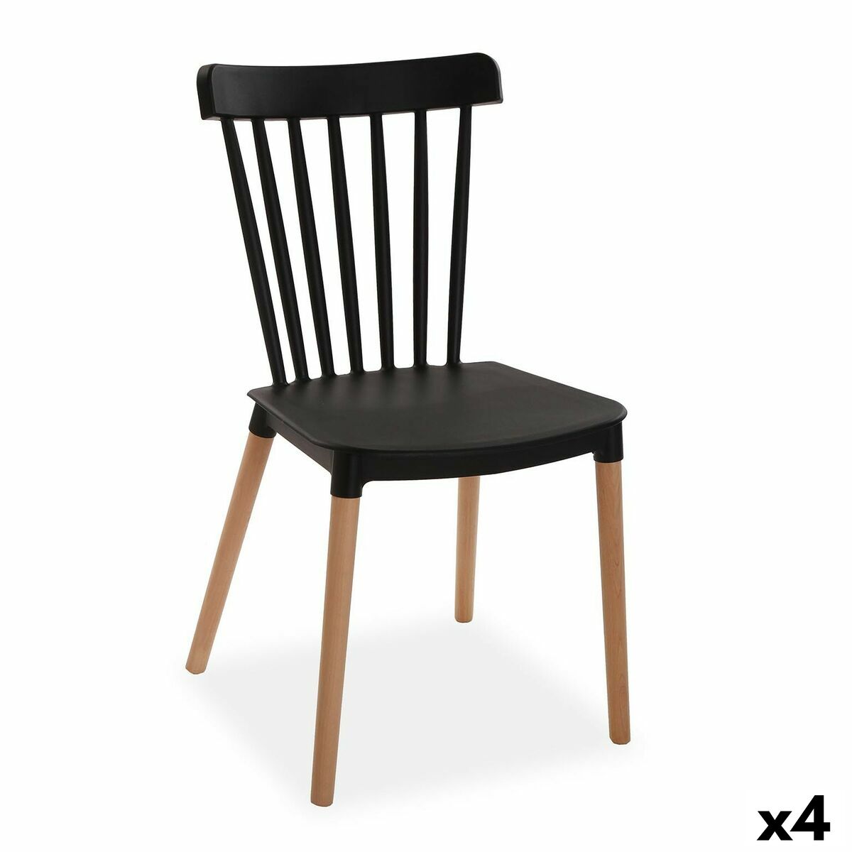 Cadeira Versa Preto 52,5 x 80 x 43 cm (4 Unidades)