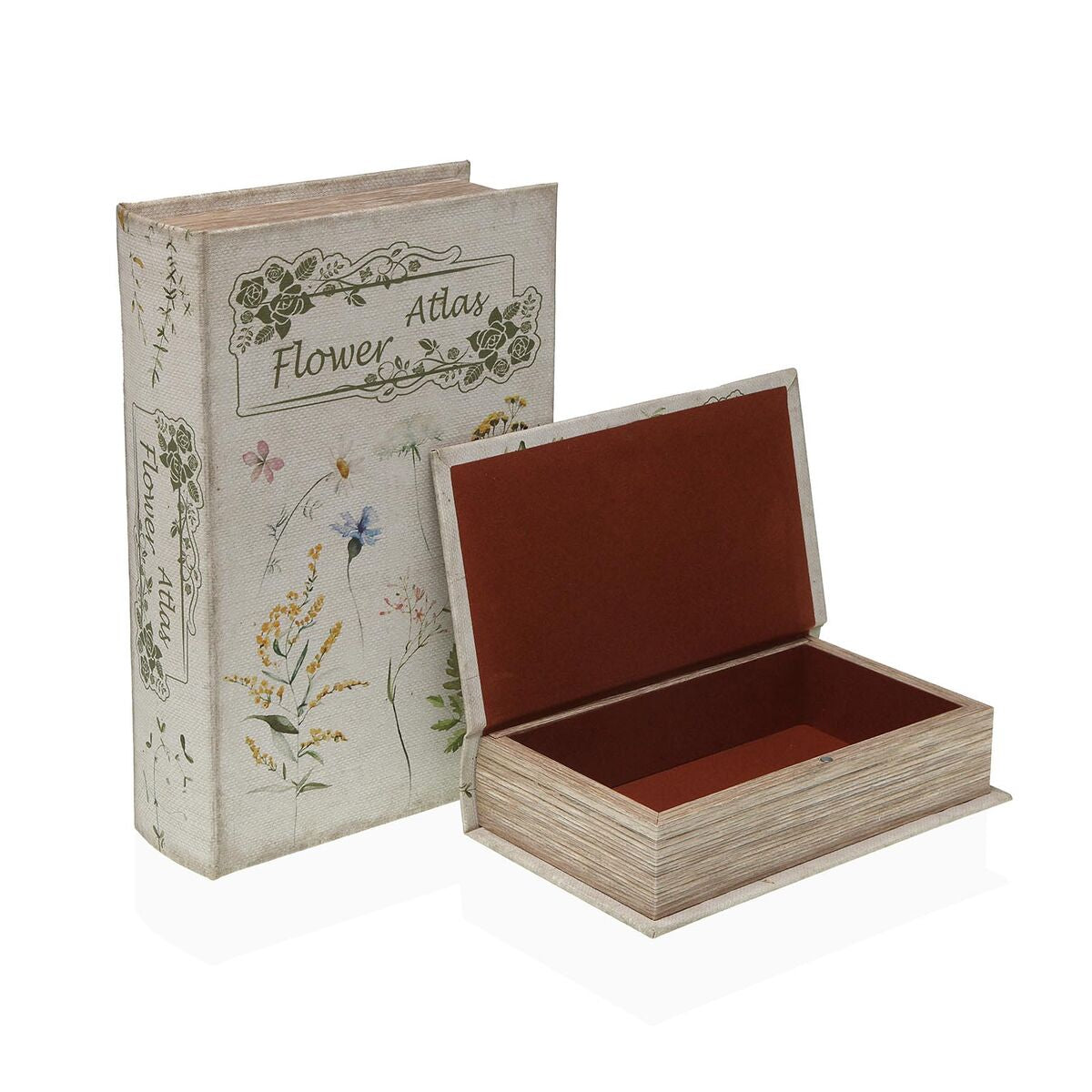 Caixa Decorativa Versa Tela Madeira MDF Bloemen