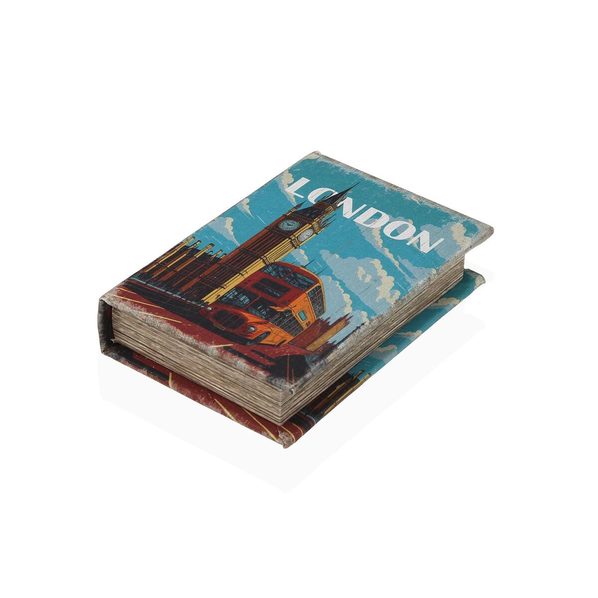 Caixa Decorativa Versa London Tela Madeira MDF