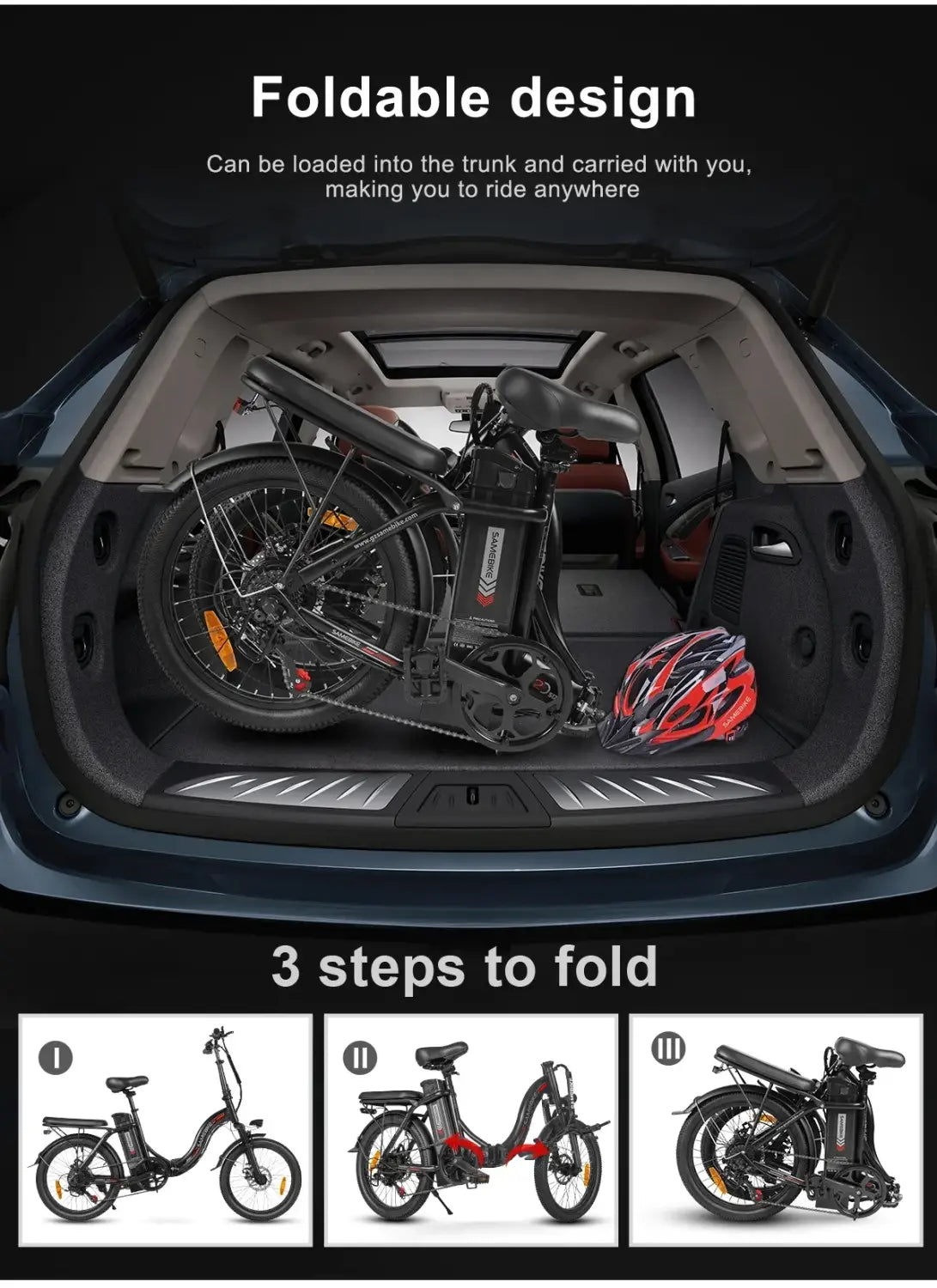 Bicicleta elétrica dobrável CY20, motor 350W, bateria de lítio removível, bicicleta elétrica para adultos, 7 velocidades, pneu de 20 polegadas, bicicleta elétrica para neveEnviar feedbac