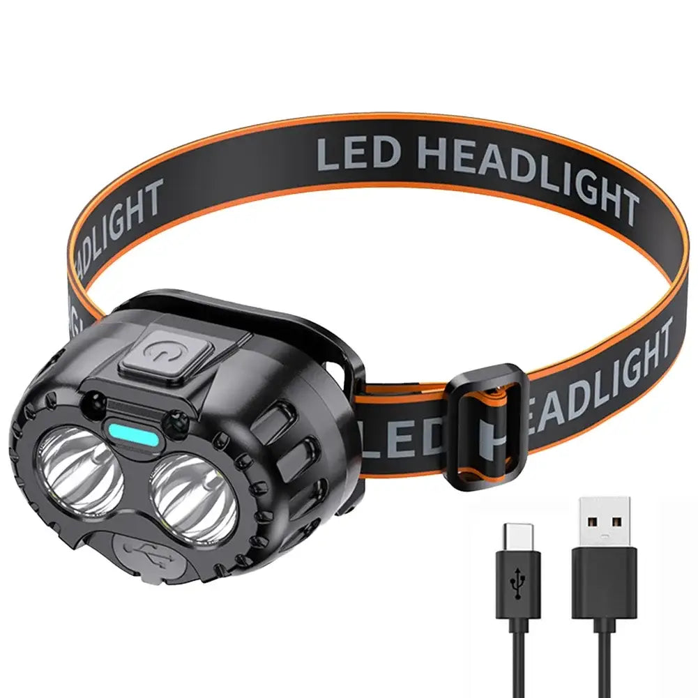 Farol LED potente IPX4 à prova de água lanterna de cabeça de emergência 250LM XPE farol LED 500mAh para pesca ao ar livre acampamento caminhada