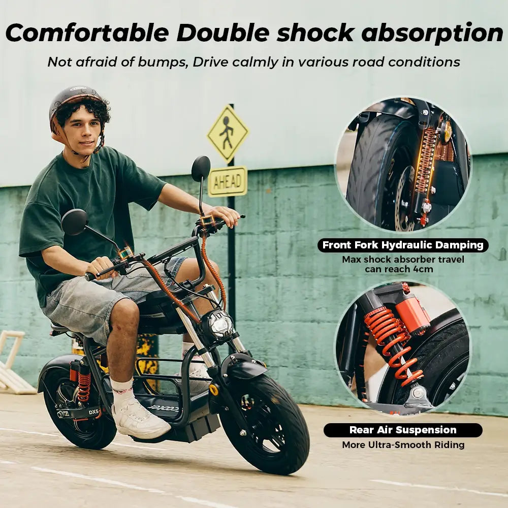 Iscooter DX5 Scooter Elétrica para Adultos 1500W 48V 15.6Ah Bateria E Scooter Pneus Insufláveis de 15 Polegadas Scooter Elétrica Urbana