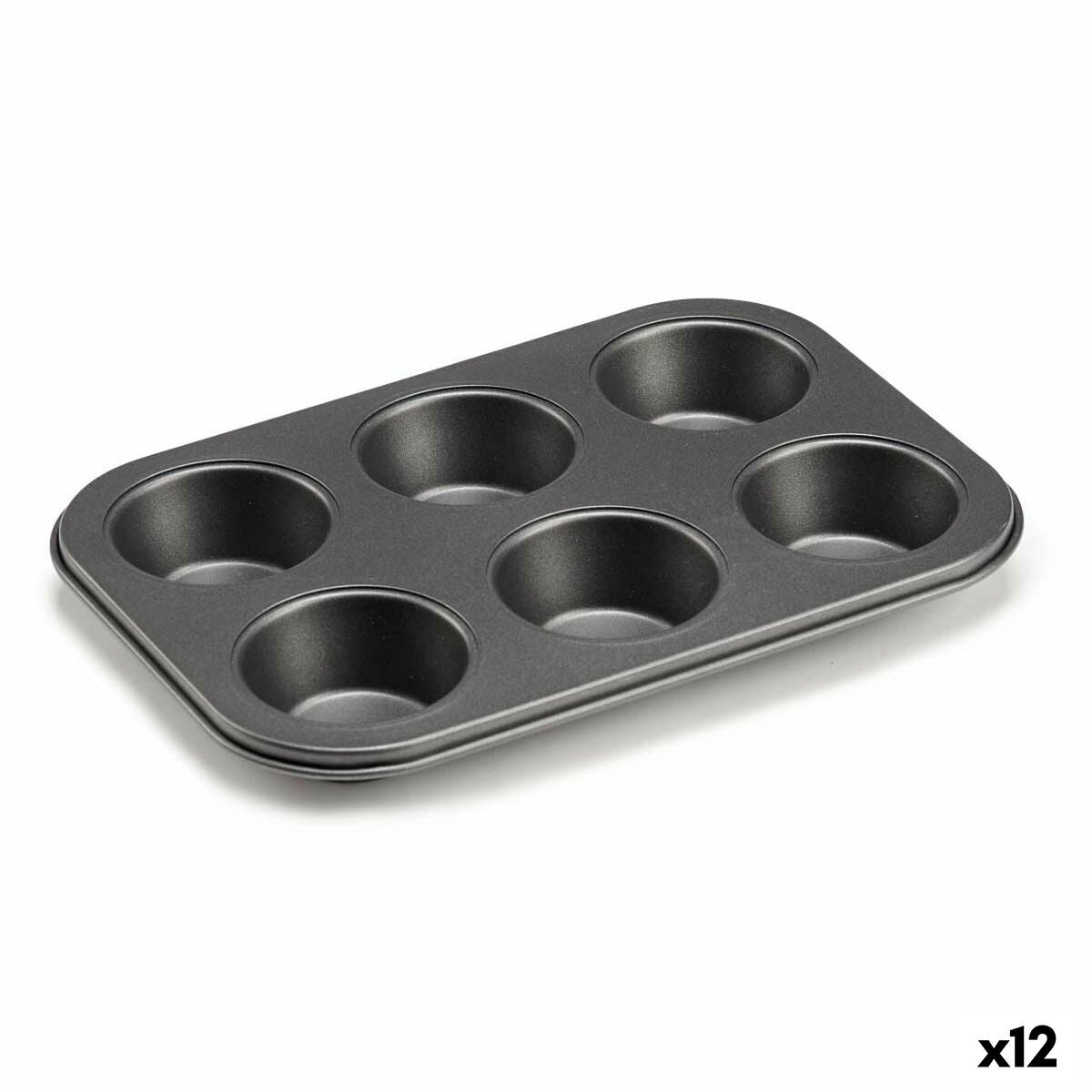 Molde para o Forno Kinvara CK73973 Cinzento escuro 18,7 x 3,5 x 26,5 cm (6 Peças) (12 Unidades)