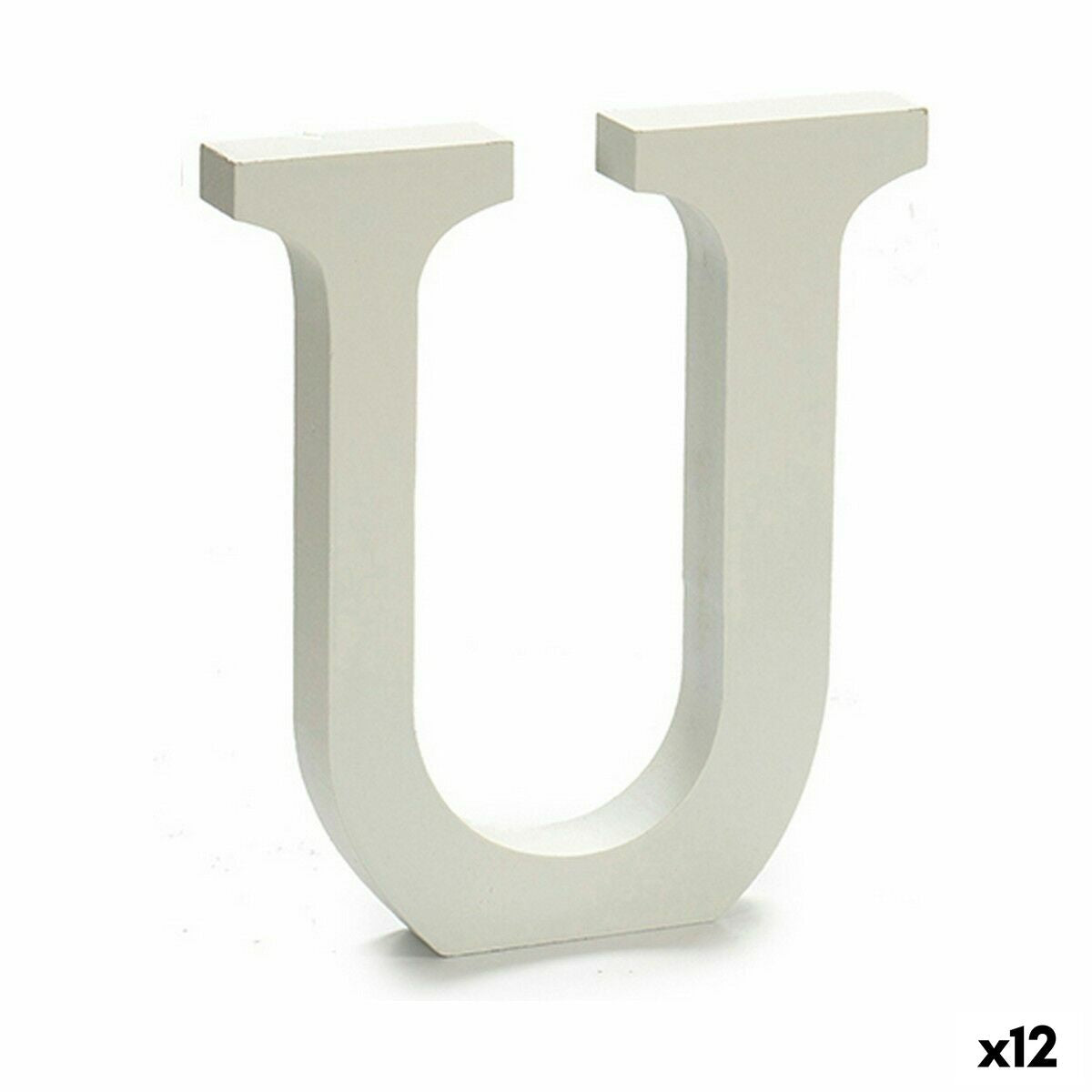 Letra Pincello U Branco 1,8 x 21 x 17 cm (12 Unidades)